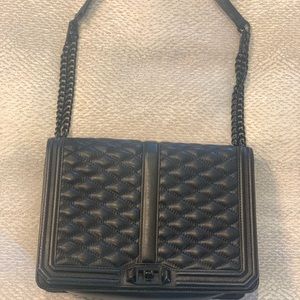 Rebecca Minkoff love jumbo purse- black with black chain strap